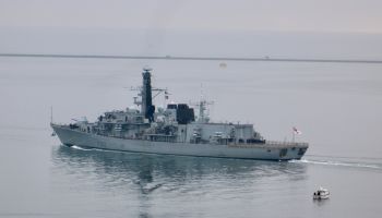 Image for the Tweet beginning: HMS SOMERSET SHADOWS RUSSIAN SHIPS